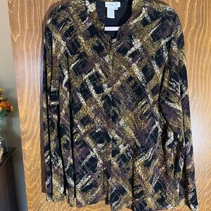 Coldwater Creek Black and Gold Artistic Blouse